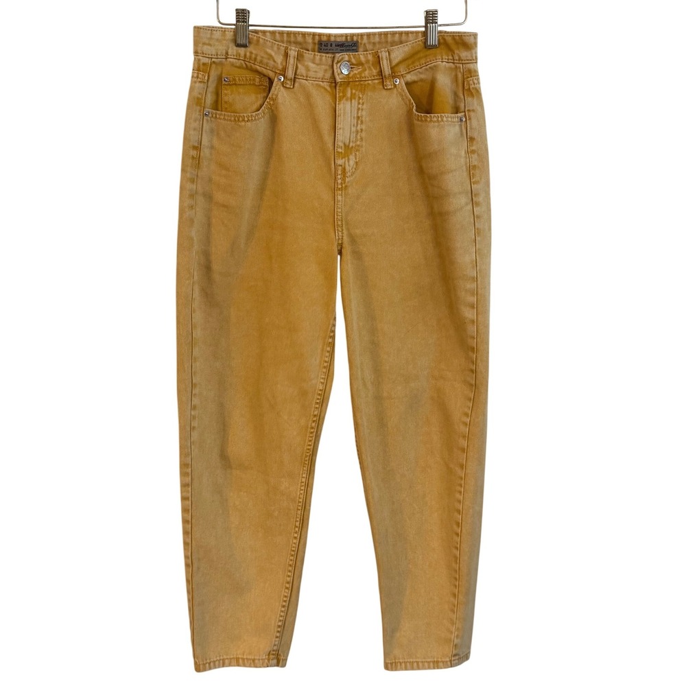 Denim‎ Co Mustard Yellow High Rise Mom Jeans Women's US 8 100% Cotton